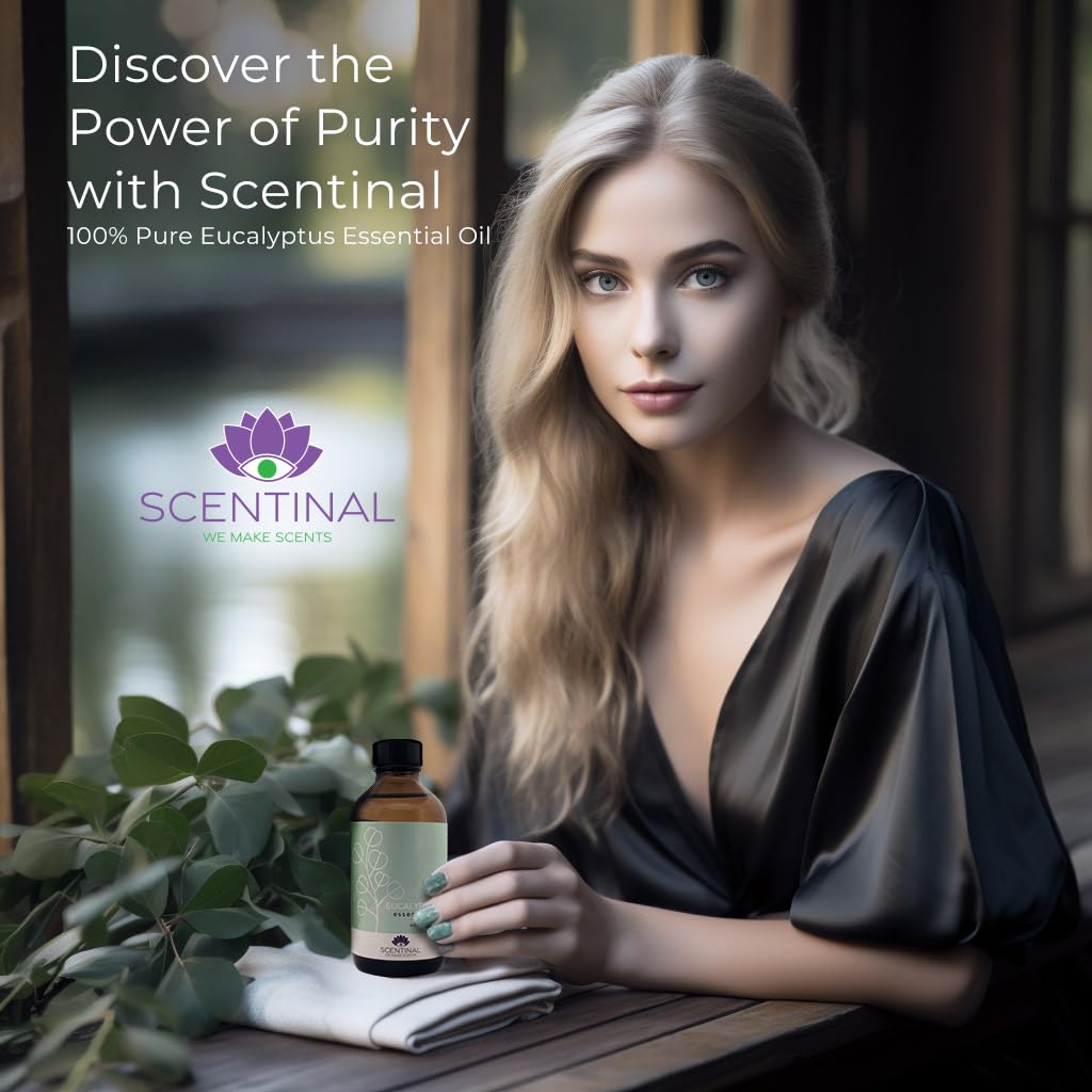 Scentinal Premium Essential Oil Kit – 4oz (120ml) Eyedropper – 100% Pure Peppermint, Lavender & Eucalyptus