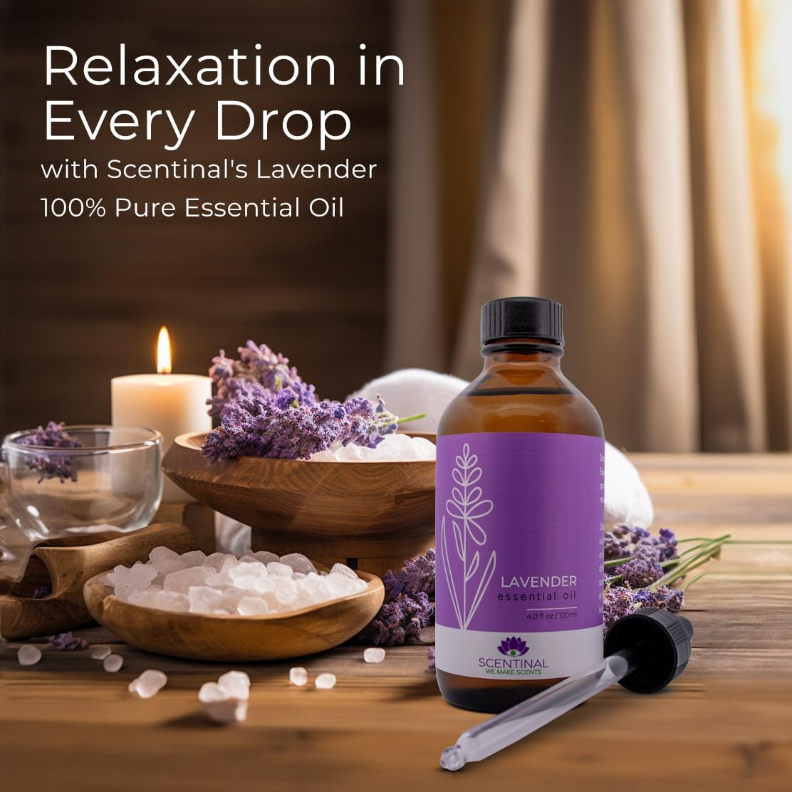 Scentinal Premium Essential Oil Kit – 4oz (120ml) Eyedropper – 100% Pure Peppermint, Lavender & Eucalyptus
