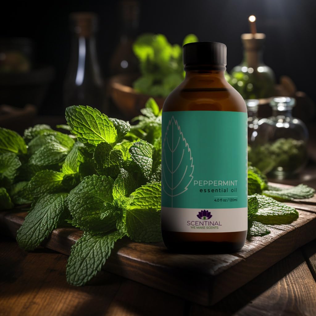 Scentinal Premium Essential Oil Kit – 4oz (120ml) Eyedropper – 100% Pure Peppermint, Lavender & Eucalyptus