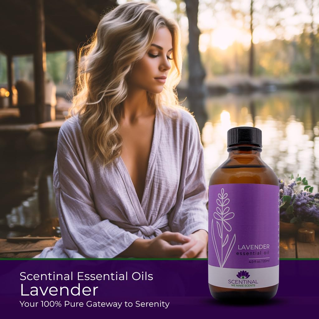Scentinal Premium Essential Oil Kit – 4oz (120ml) Eyedropper – 100% Pure Peppermint, Lavender & Eucalyptus