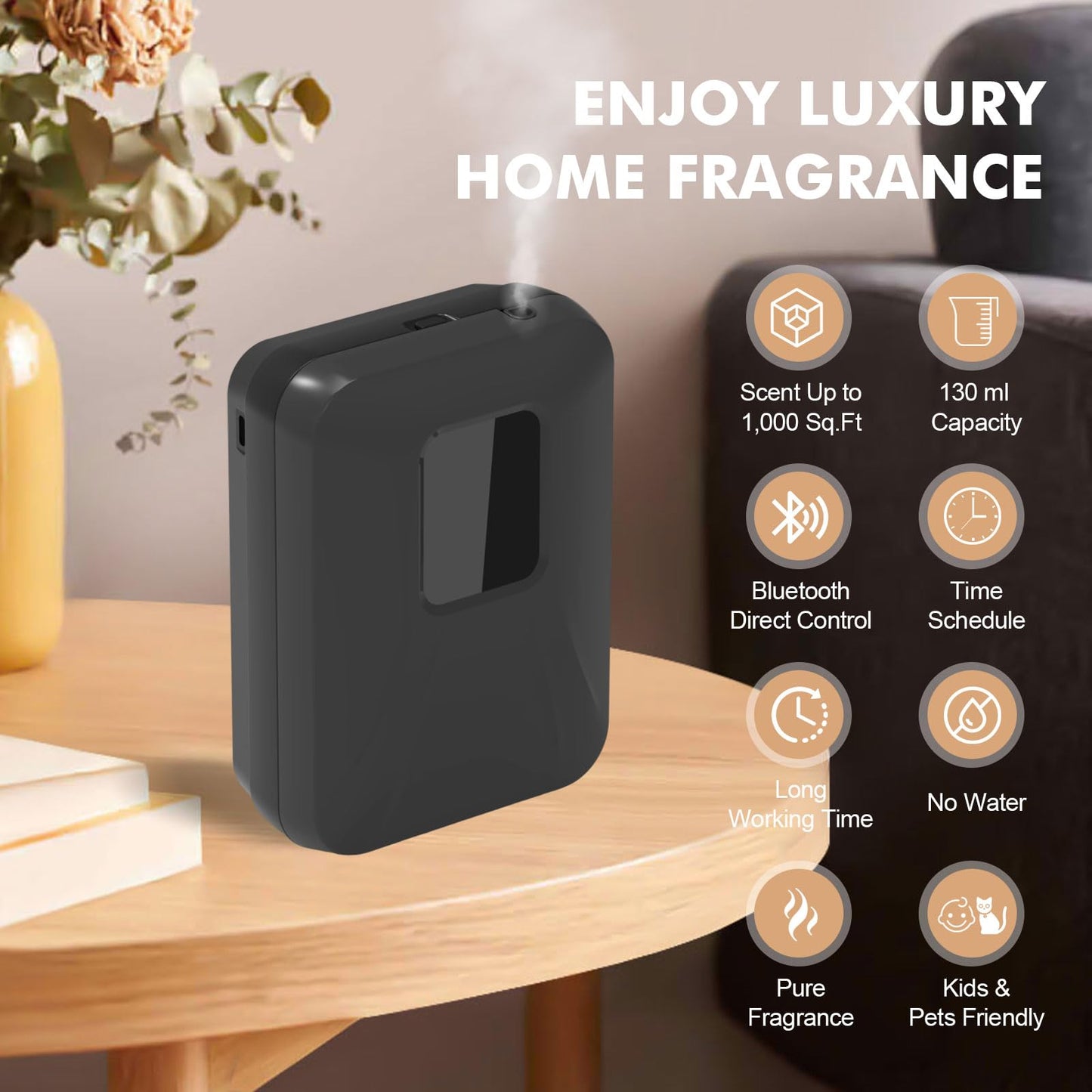 Scentiplus Smart Bluetooth Scent Diffuser — 1000 Sq Ft, Waterless Cold-Air Diffusion