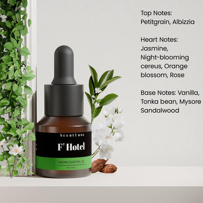 F' Hotel Essential Oils for Aromatherapy Diffusers | Scentluxe – Premium 15 mL Fragrance Oil Inspired by Four Seasons Hotel Scents