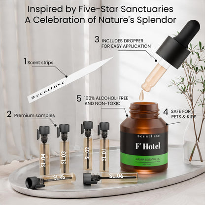 F' Hotel Essential Oils for Aromatherapy Diffusers | Scentluxe – Premium 15 mL Fragrance Oil Inspired by Four Seasons Hotel Scents