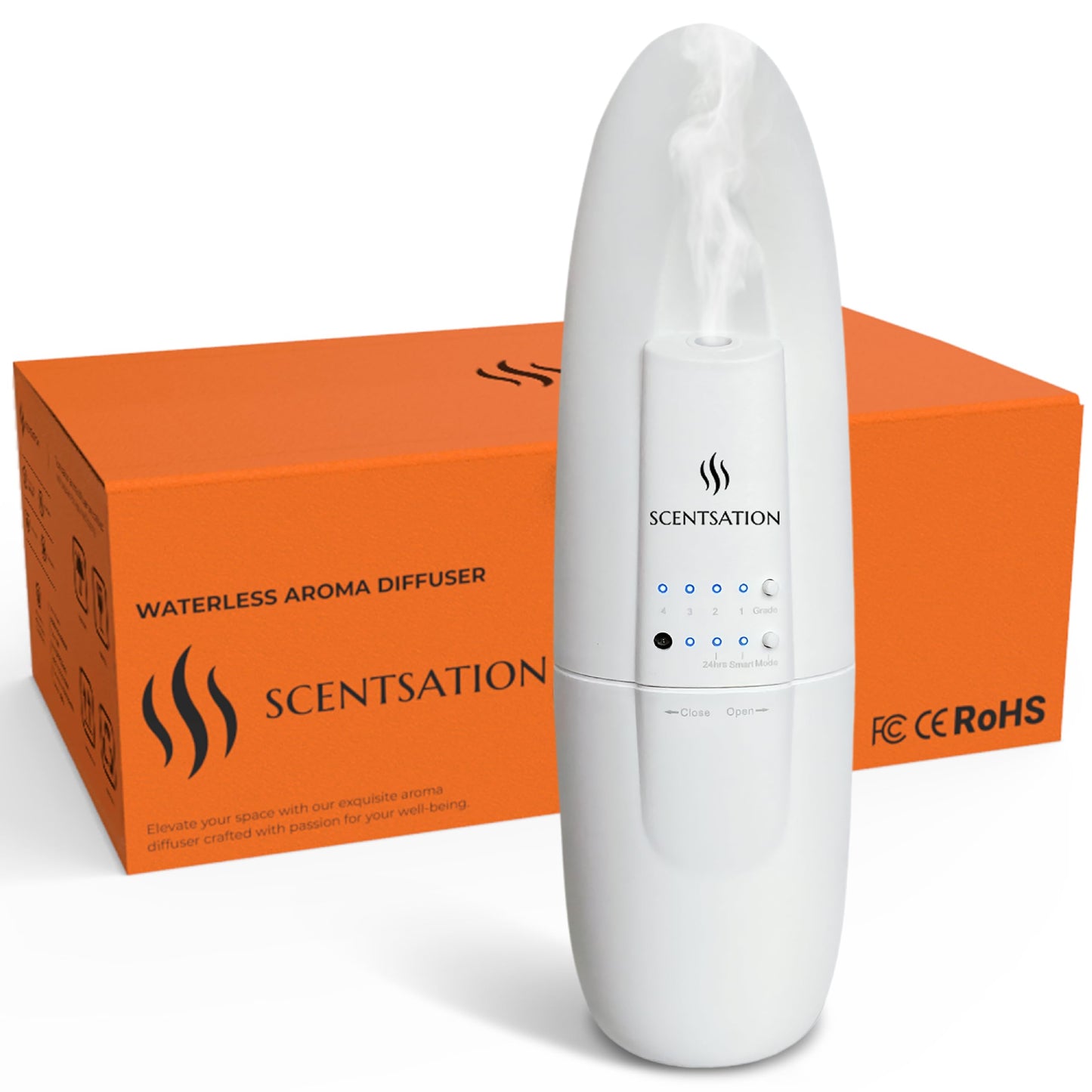 SCENTSATION Plug-in Essential Oil Diffuser SAN | Silent Waterless Diffusion for 500 Sq Ft