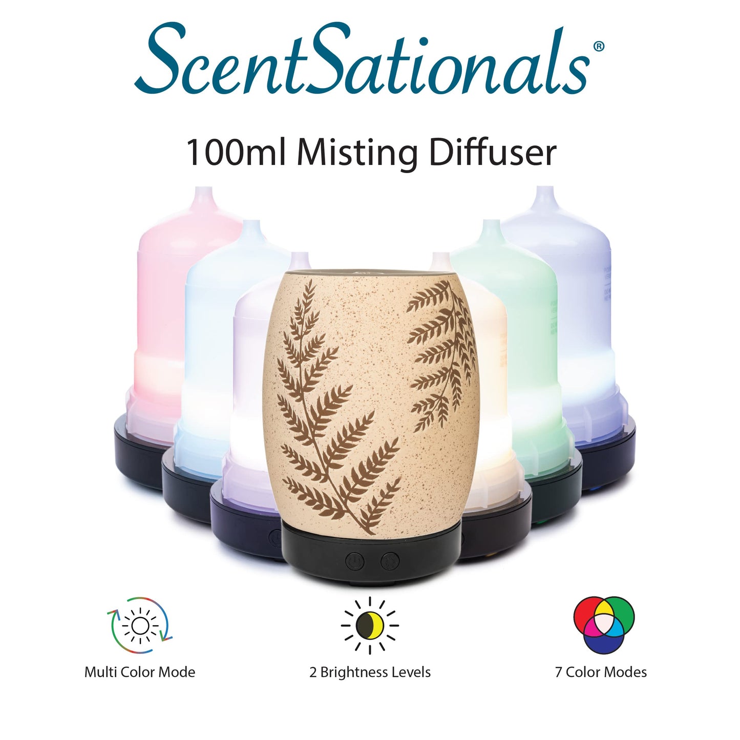 ScentSationals Eclectic Diffuser – Aromatherapy & Humidifier for Home (Fern)