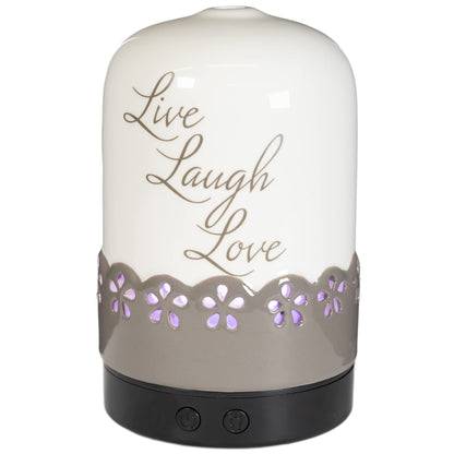 ScentSationals Sentiments Essential Oil Diffuser – Aromatherapy Diffuser for Living Room or Bedroom – Ivory/Tan