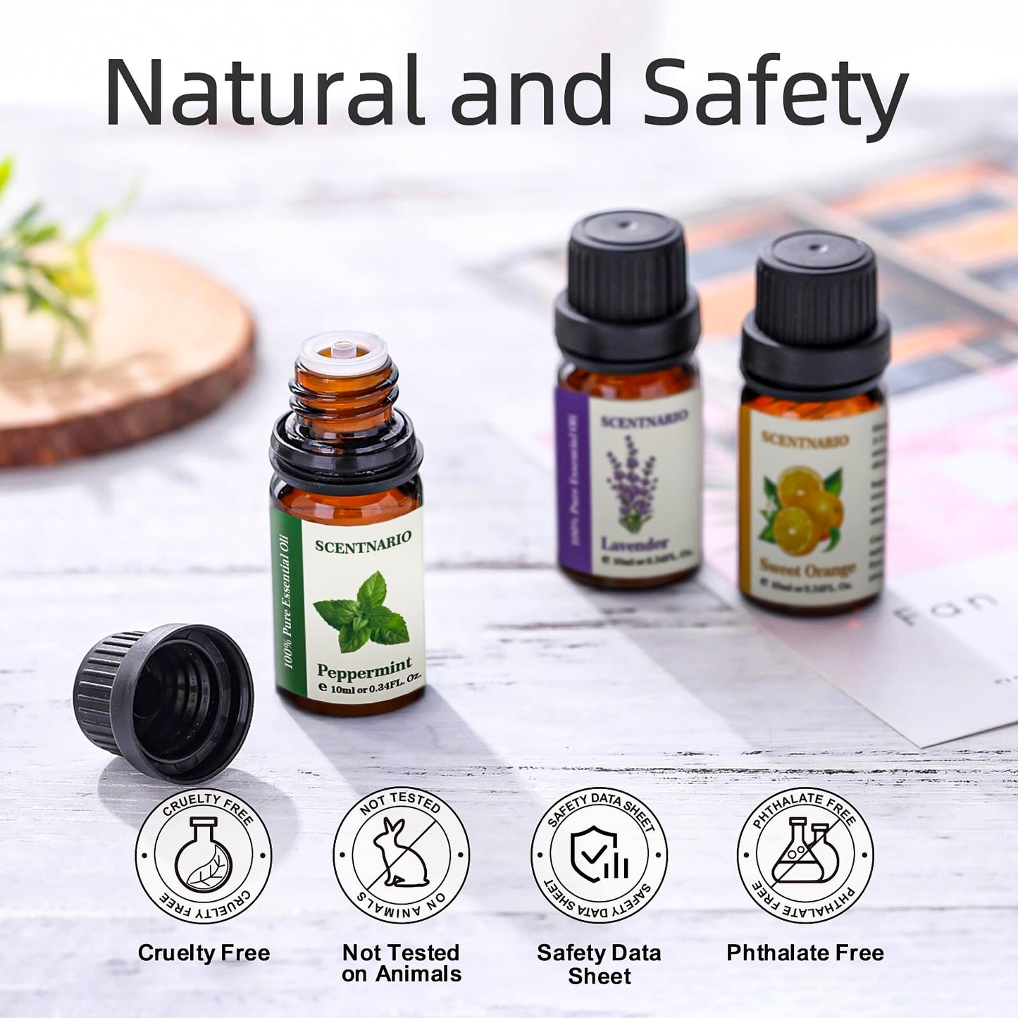 SCENTNARIO Essential Oils Set — 6 x 10ml Pure & Natural Gift Set