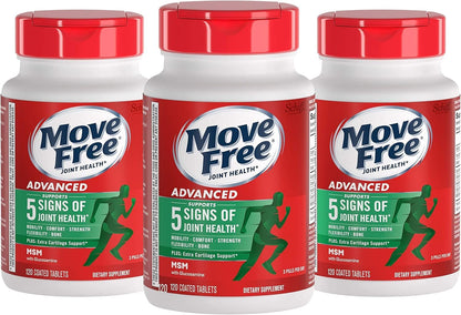 Schiff Move Free Advanced Plus 1500 mg MSM – 120 Coated Tablets, Pack of 3