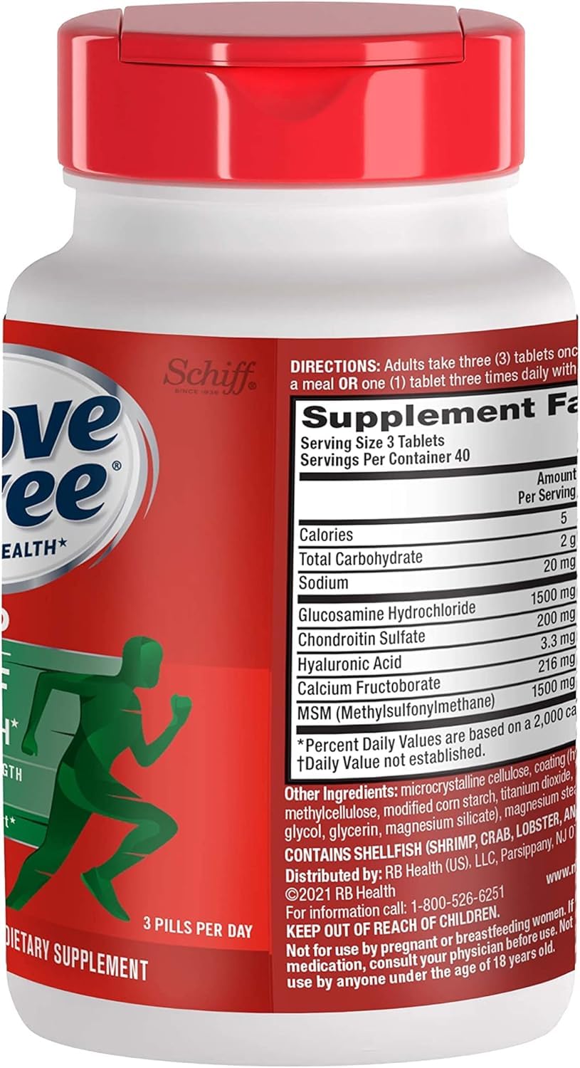 Schiff Move Free Advanced Plus 1500 mg MSM – 120 Coated Tablets, Pack of 3