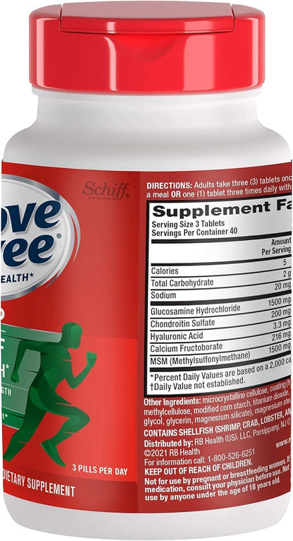 Schiff Move Free Advanced Plus 1500 mg MSM – 120 Coated Tablets, Pack of 3