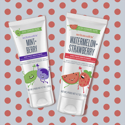 Schmidt's Kids Watermelon + Strawberry Fluoride-Free Toothpaste – 4.7 oz (6 Count)