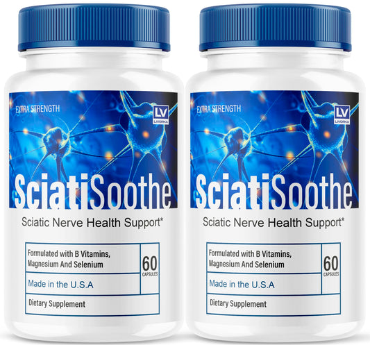 2-Pack SciatiSoothe Capsules | Official SciatiSoothe Sciatica Support BritishVita | Premium UK Vitamins & Wellness Supplements