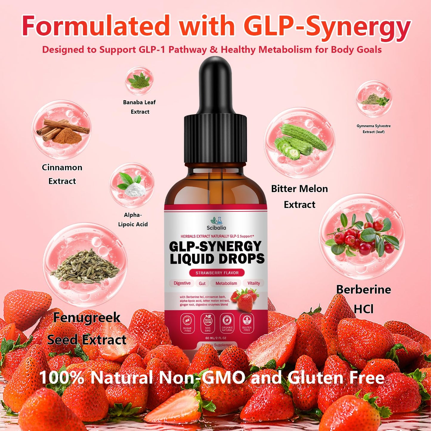 Scibalia GLP-1 Supplement Drops - 12-in-1 Natural Appetite, Metabolism & Digestive Support