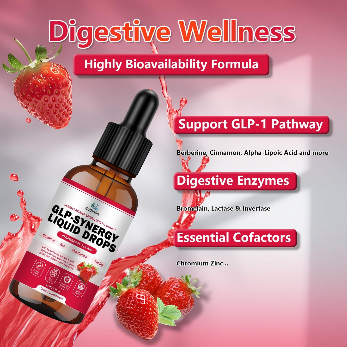 Scibalia GLP-1 Supplement Drops - 12-in-1 Natural Appetite, Metabolism & Digestive Support