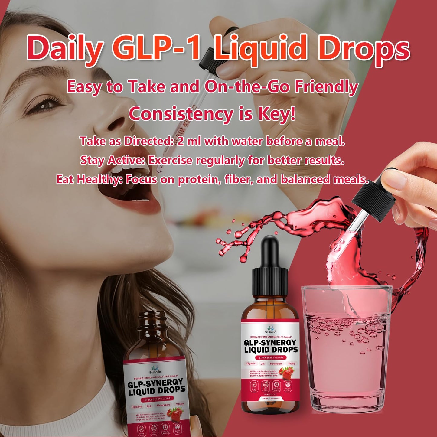 Scibalia GLP-1 Supplement Drops - 12-in-1 Natural Appetite, Metabolism & Digestive Support