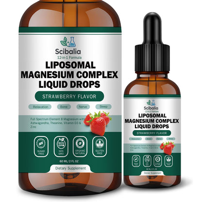 Scibalia Liposomal Magnesium 12-in-1 Liquid Drops | 1000mg, Ashwagandha, L-Theanine, D3 & Zinc