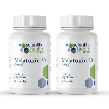 Scientific Health Solutions Melatonin 20mg | Extra Strength Capsules | US-Made 2-Pack | Vegan