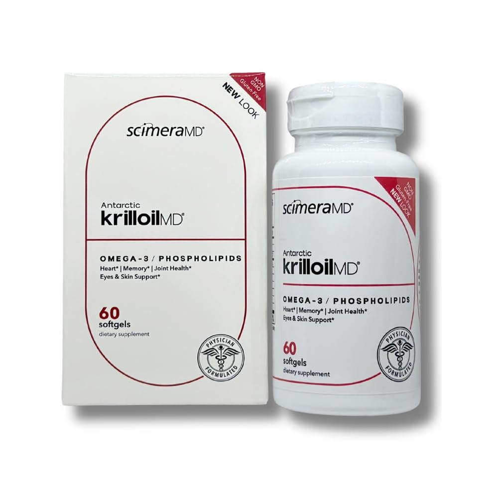 ScimeraMD KrillOilMD Antarctic Krill Oil with Astaxanthin – Heart, Brain & Joint Support | 60 CT