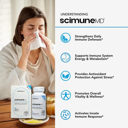 ScimeraMD Scimune Immune Support with Zinc, Quercetin, Echinacea & Wellmune Beta Glucan – 30 CT