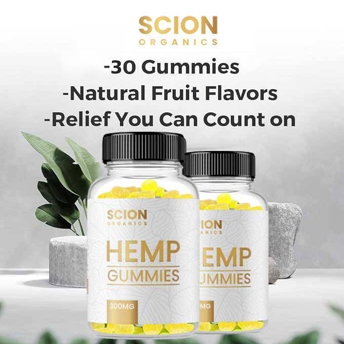 Scion Organics Hemp Gummies – Joint Health, Raspberry Flavor | 30 Gummies, 2 Pack