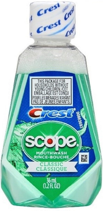 Scope Travel Size Mouthwash Classic Original Mint 1.2 oz (48 Pack)