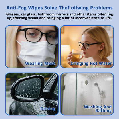 200 PCS Anti-Fog Lens Wipes for Glasses – Scratchless, Safe Cleaning