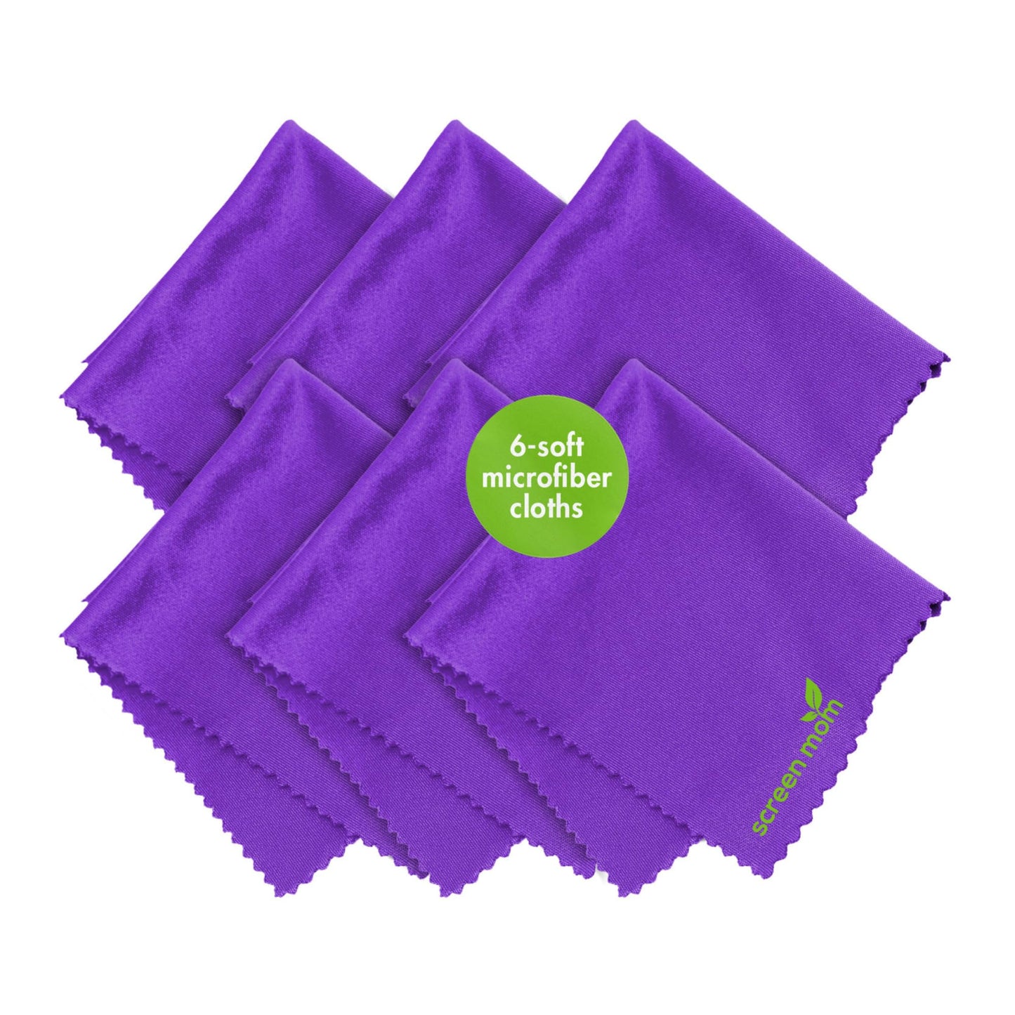 Screen Mom Purple Microfiber Cloths (6-Pack) - Screen & TV Cleaner Kit