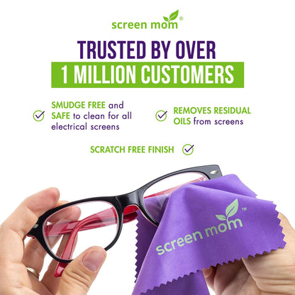 Screen Mom Purple Microfiber Cloths (6-Pack) - Screen & TV Cleaner Kit