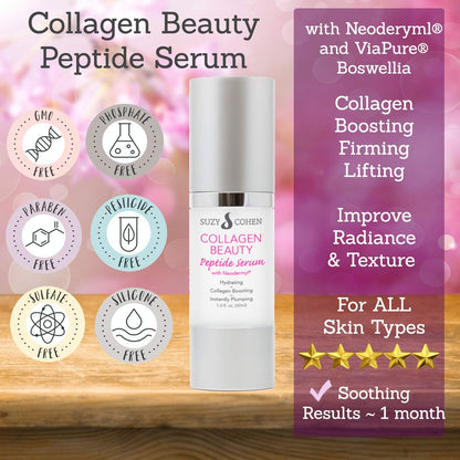 Script Essentials Suzy Cohen Collagen Beauty Peptide Serum – Collagen Boosting, Instant Plumping (30 ml)