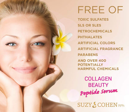 Script Essentials Suzy Cohen Collagen Beauty Peptide Serum – Collagen Boosting, Instant Plumping (30 ml)