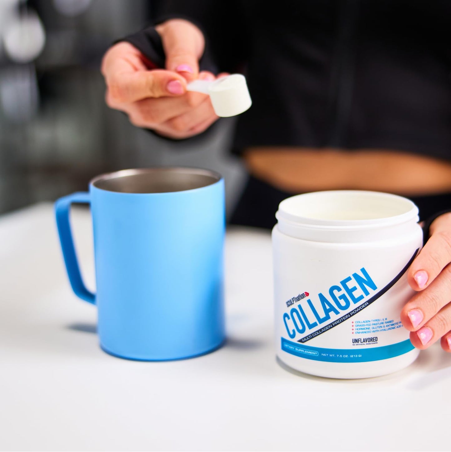 Collagen Peptides by Sculpt Nation (V Shred) – Types I/II/III + Hyaluronic Acid, Unflavored (30 Day Supply)