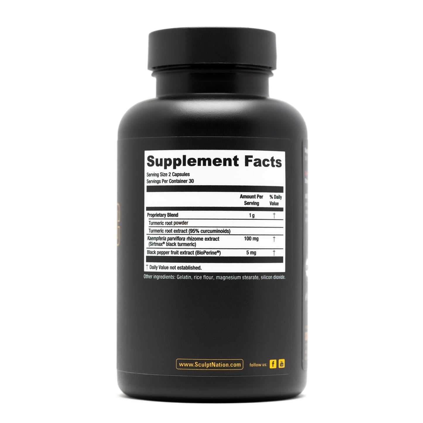 Sculpt Nation by V Shred Turmeric with BioPerine & Sirtmax for Joint Health – 60-Day Supply