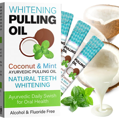 SDJUFEI Coconut Pulling Oil – Mint Mouthwash Travel Sachets (20 Pcs)