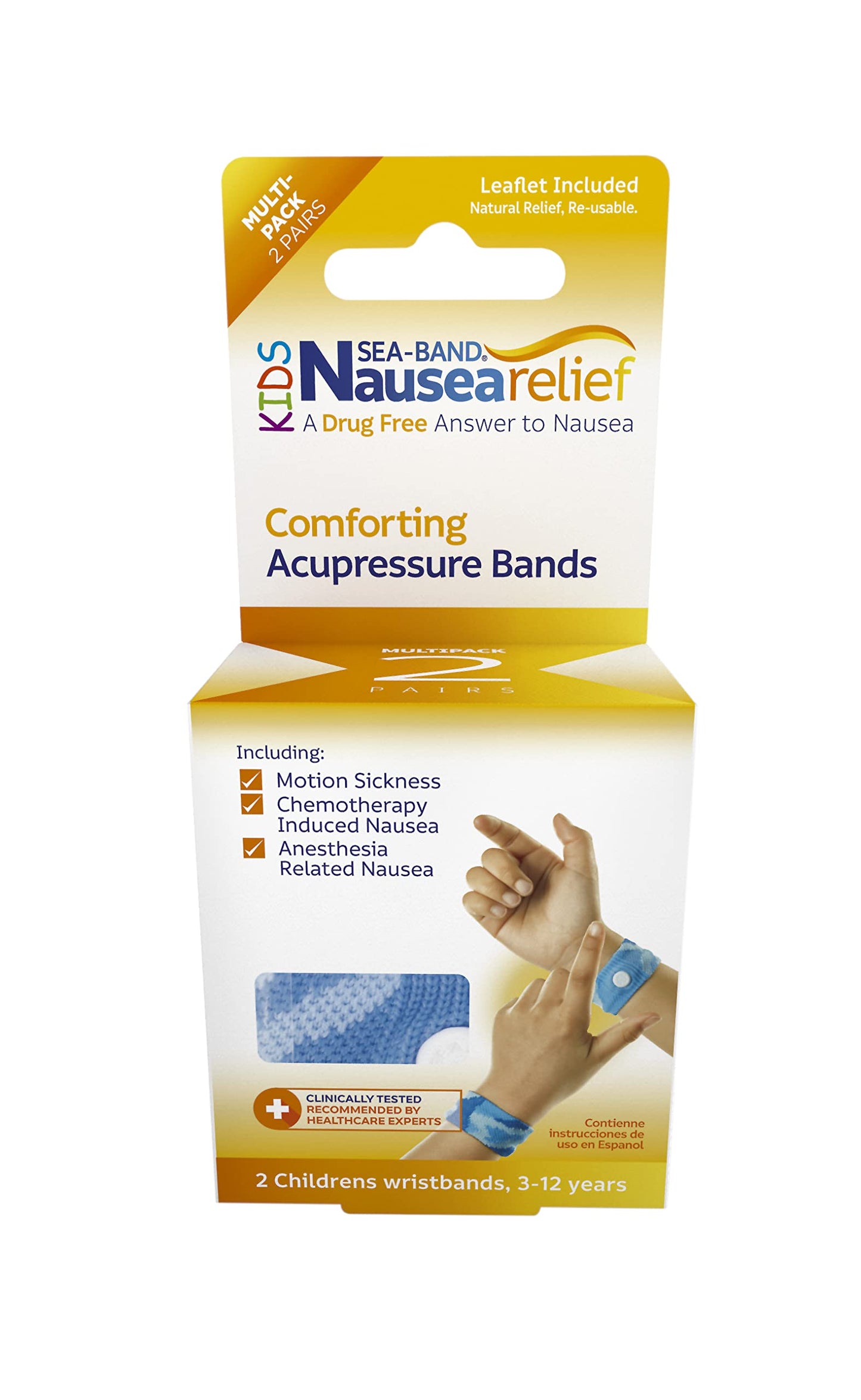 Sea-Band Anti-Nausea Acupressure Wristbands — Child Size, 2 Pairs