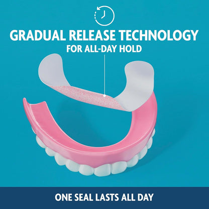 Sea-Bond Secure Denture Adhesive Seals – Fresh Mint, Zinc-Free, All-Day Hold (30 Count, Pack of 4)