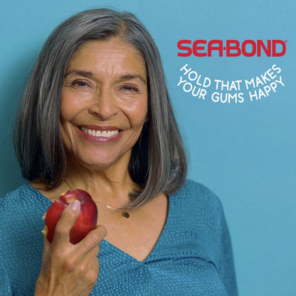 Sea-Bond Secure Denture Adhesive Seals – Fresh Mint, Zinc-Free, All-Day Hold (30 Count, Pack of 4)