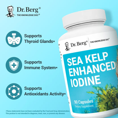 Dr. Berg Sea Kelp Enhanced Iodine – 200 mcg, 90 Capsules
