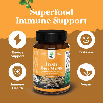Organic Irish Sea Moss Capsules – Immune & Thyroid Support