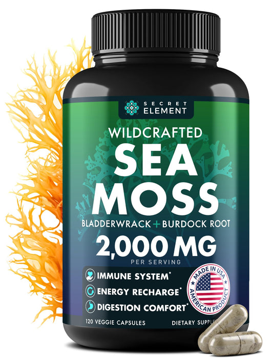 Sea Moss Capsules – Irish Sea Moss with Burdock Root, Bladderwrack & Muira Puama BritishVita | Premium UK Vitamins & Wellness Supplements