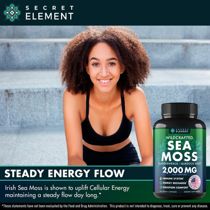 Sea Moss Capsules – Irish Sea Moss with Burdock Root, Bladderwrack & Muira Puama