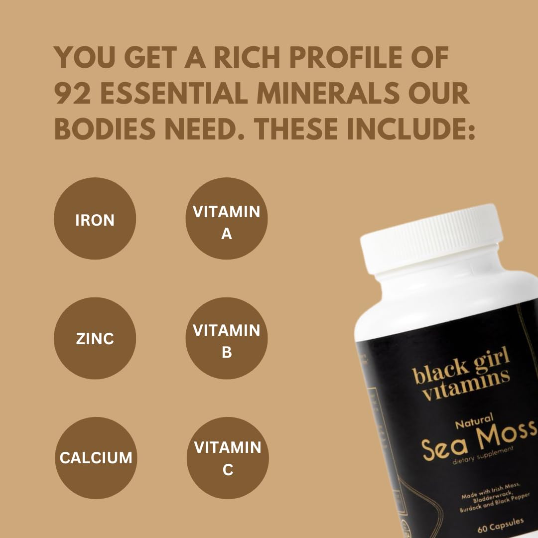 Organic Sea Moss Capsules – 92 Minerals | Vegan Immune & Thyroid Support
