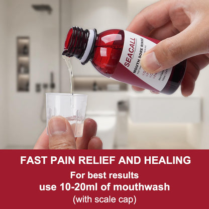 SEACALL Oral Rinse Mouthwash – Fresh Mint 100ml | Soothes Canker Sores & Bleeding Gums