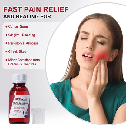 SEACALL Oral Rinse Mouthwash – Fresh Mint 100ml | Soothes Canker Sores & Bleeding Gums