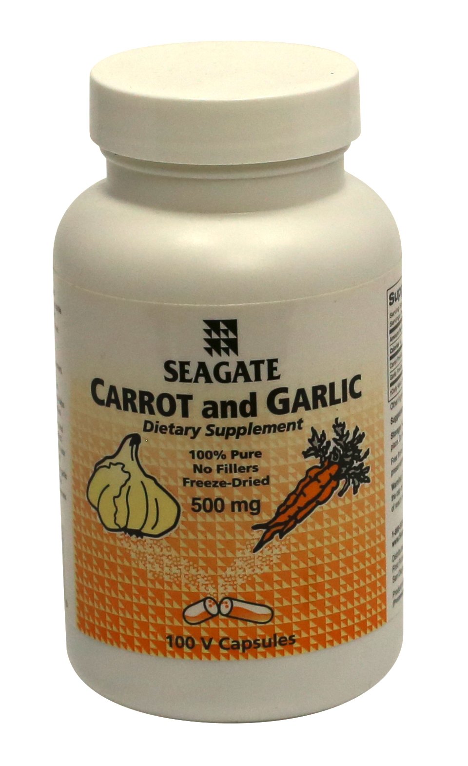 Seagate Carrot & Garlic 500mg - 100 Vegetarian Capsules