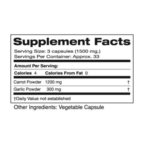 Seagate Carrot & Garlic 500mg - 100 Vegetarian Capsules