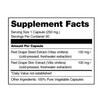 Seagate Grape Seed Extract 250mg - 90 Vegetarian Capsules