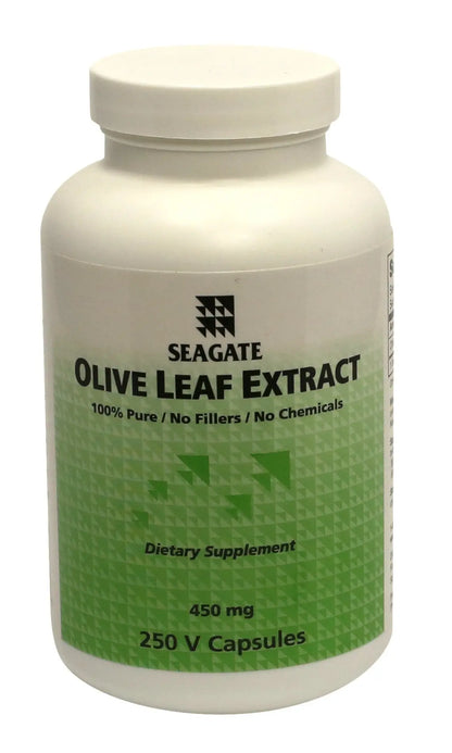 Seagate Olive Leaf Extract 450 mg — 250 Capsules | 100% Pure, Pesticide-Free BritishVita | Premium UK Vitamins & Wellness Supplements