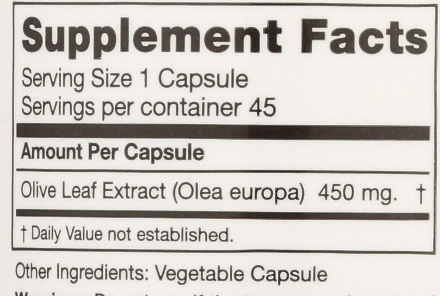 Seagate Olive Leaf Extract 450mg – 45 Capsules | 100% Pure & Pesticide-Free