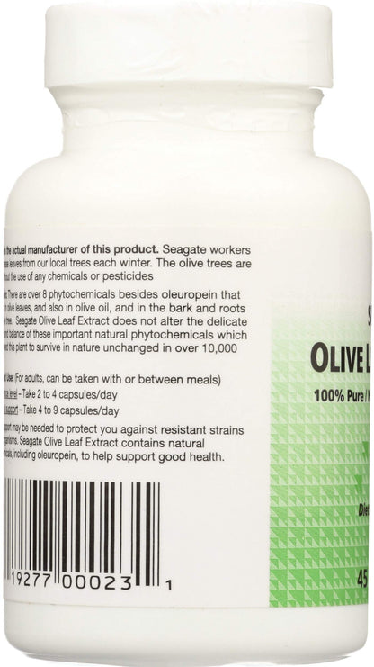 Seagate Olive Leaf Extract 450mg – 45 Capsules | 100% Pure & Pesticide-Free