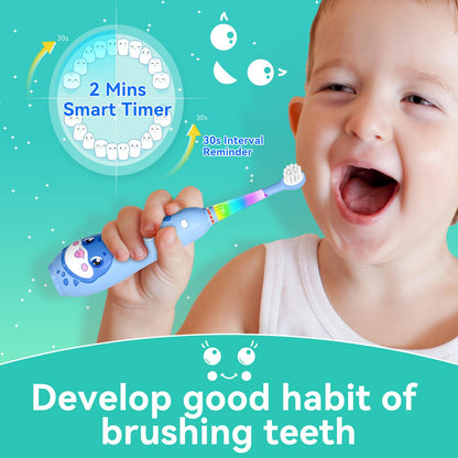 SEAGO Kids Electric Toothbrushes – Rechargeable Toddler Toothbrush, 8 Heads, Ages 2-6